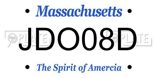 JDO08D Massachusetts License Plate
