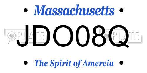 JDO08Q Massachusetts License Plate