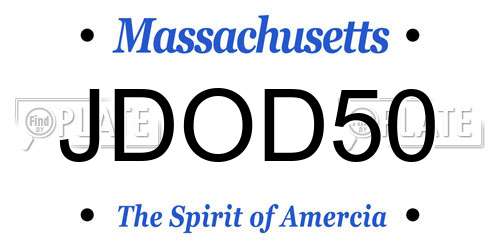 JDOD50 Massachusetts License Plate