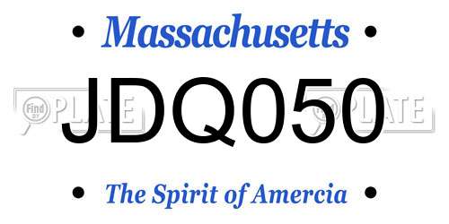 JDQ050 Massachusetts License Plate