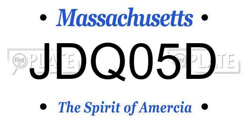 JDQ05D Massachusetts License Plate