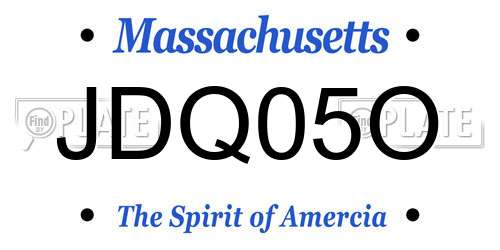 JDQ05O Massachusetts License Plate