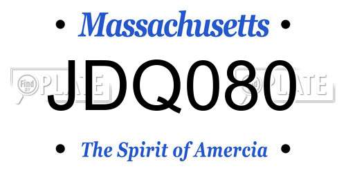 JDQ080 Massachusetts License Plate