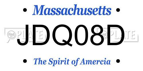 JDQ08D Massachusetts License Plate