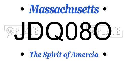 JDQ08O Massachusetts License Plate
