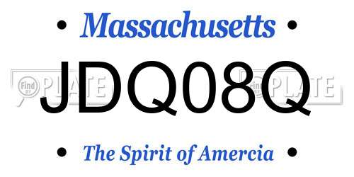 JDQ08Q Massachusetts License Plate