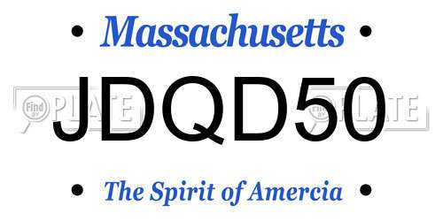 JDQD50 Massachusetts License Plate