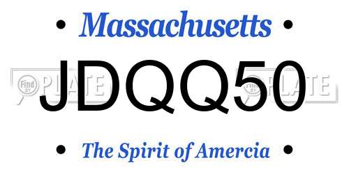 JDQQ50 Massachusetts License Plate