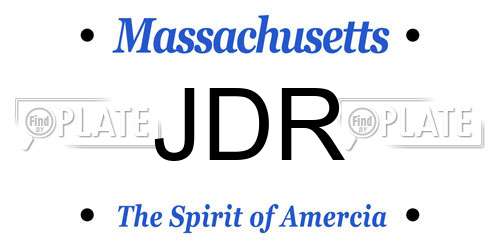JDR Massachusetts License Plate