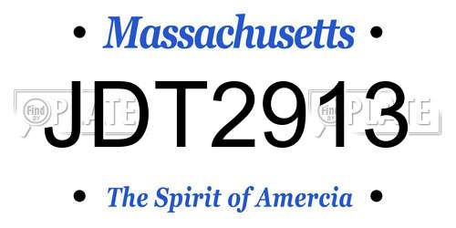 JDT2913 Massachusetts License Plate