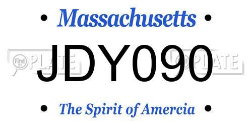 JDY090 Massachusetts License Plate