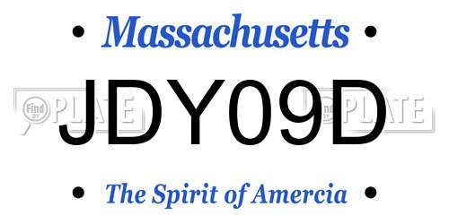 JDY09D Massachusetts License Plate