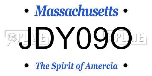 JDY09O Massachusetts License Plate