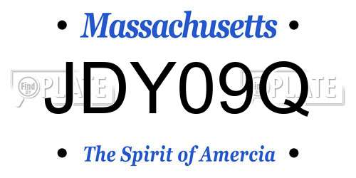 JDY09Q Massachusetts License Plate