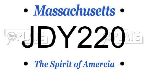 JDY220 Massachusetts License Plate