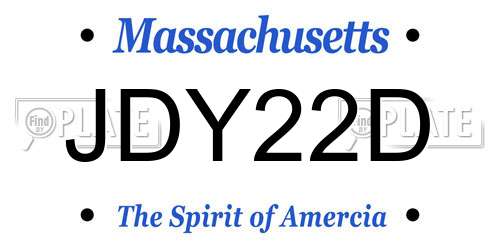 JDY22D Massachusetts License Plate
