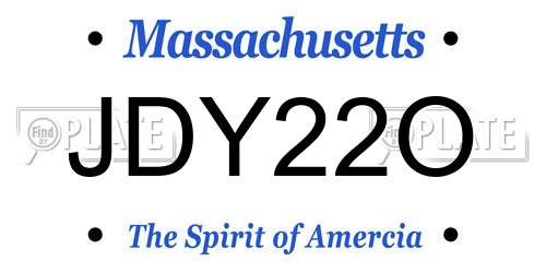 JDY22O Massachusetts License Plate