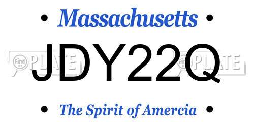 JDY22Q Massachusetts License Plate