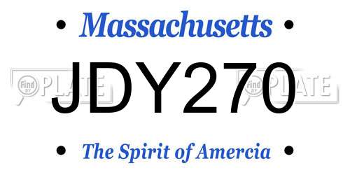 JDY270 Massachusetts License Plate