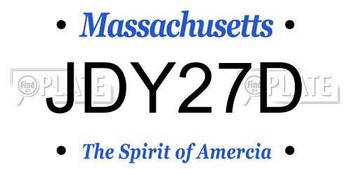JDY27D Massachusetts License Plate