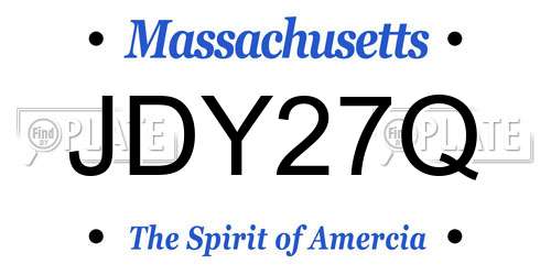 JDY27Q Massachusetts License Plate