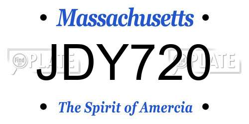 JDY720 Massachusetts License Plate