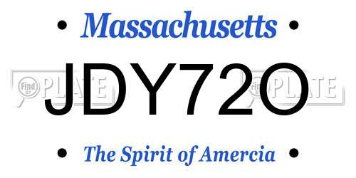 JDY72O Massachusetts License Plate