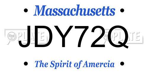 JDY72Q Massachusetts License Plate