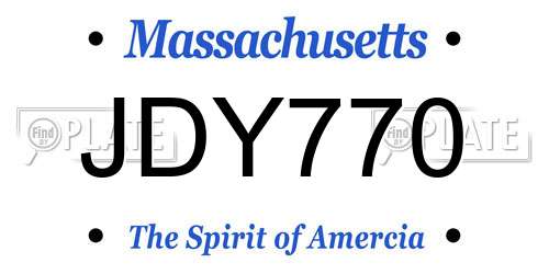 JDY770 Massachusetts License Plate