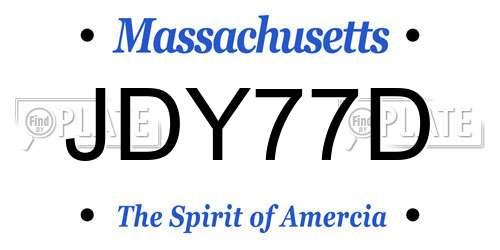 JDY77D Massachusetts License Plate