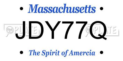 JDY77Q Massachusetts License Plate