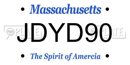 JDYD90 Massachusetts License Plate