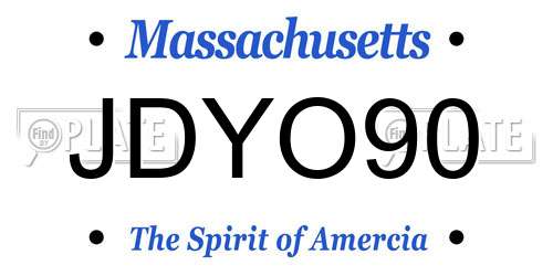 JDYO90 Massachusetts License Plate