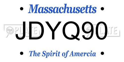 JDYQ90 Massachusetts License Plate