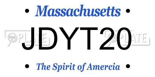 JDYT20 Massachusetts License Plate