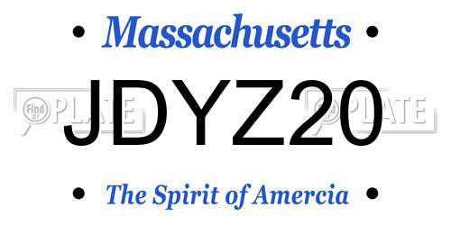 JDYZ20 Massachusetts License Plate