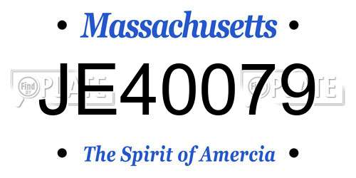 JE40079 Massachusetts License Plate