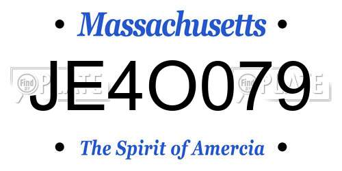 JE4O079 Massachusetts License Plate
