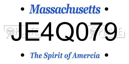 JE4Q079 Massachusetts License Plate