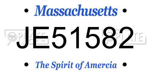 JE51582 Massachusetts License Plate