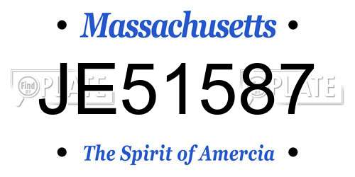JE51587 Massachusetts License Plate
