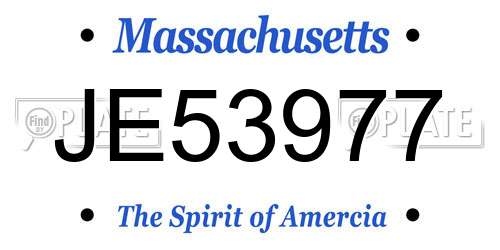JE53977 Massachusetts License Plate