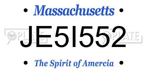 JE5I552 Massachusetts License Plate