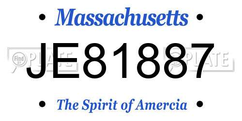 JE81887 Massachusetts License Plate
