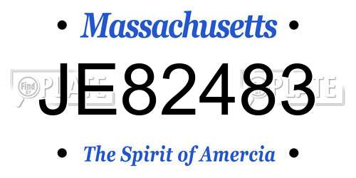 JE82483 Massachusetts License Plate