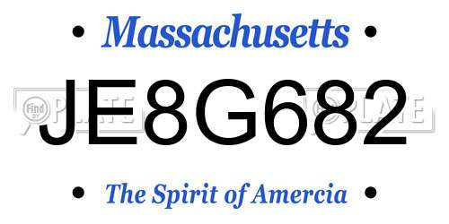 JE8G682 Massachusetts License Plate