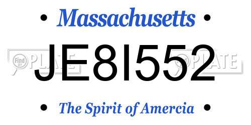 JE8I552 Massachusetts License Plate