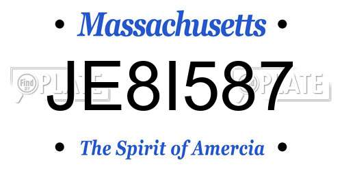 JE8I587 Massachusetts License Plate