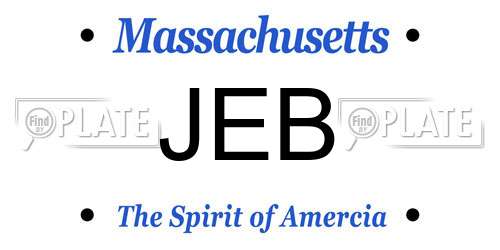 JEB Massachusetts License Plate