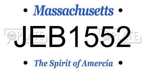 JEB1552 Massachusetts License Plate
